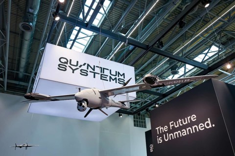 Düsseldorf, North Rhine-Westphalia, Germany - QUANTUM SYSTEMS, RELIANT reconnaissance drone at the