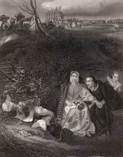 Henrietta Maria, Queen Consort of Charles I, hiding out of sight of the passing army
