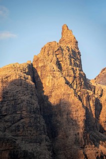 Sunset, mountain valley, Castelletto Superiore mountain peak, Brenta Mountains, Brenta,