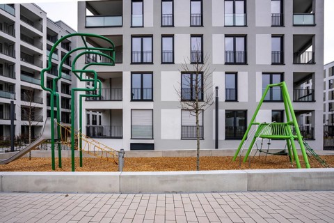 Newly completed apartments, 2026, LEG, in the southern quarter of Essen, so-called Literatur