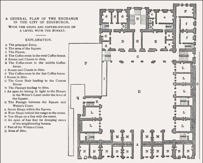 General plan of the Royal Exchange, Edinburgh, Scotland, 19th century