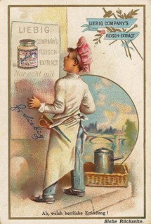 Series of pictures of children in various professions with Liebig glass, cook, Liebig picture,
