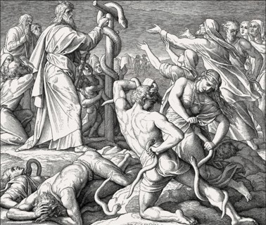 Bronze Serpent, Old Testament, by Julius Schnorr von Carolsfeld, 1860