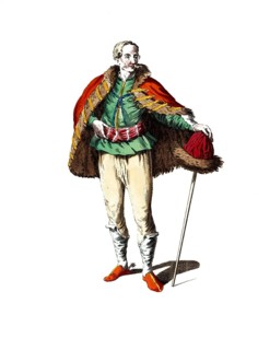 Historical clothing, fashion in the course of time, clothing style of a nobleman from Hungary in