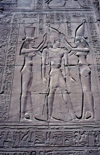 Detail of the relief, corridor around the temple, Horus Temple, Edfu, Nile Valley, Egypt, September