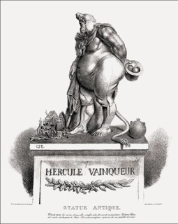 Caricature on Louis Philippe I, King of the French, as victorious Hercules by Traviès, 1834