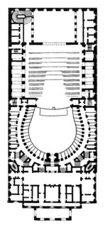 Ground plan of La Scala, Teatro alla Scala, Milan, Italy, 1860s