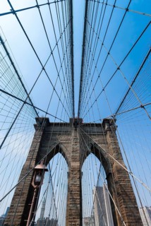 Brooklyn Bridge, historic, history, construction, architecture, New York City, USA