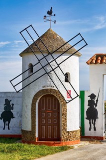 Traditional windmill, miniature, Rio Jara campsite, Tarifa, Spain