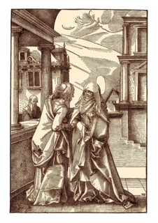 Welcome to Mary by Elizabeth, Tobias Stimmer, 16th century, facsimile of the 19th century