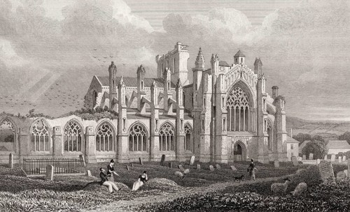 Melrose Abbey, Edinburgh, Scotland, 19th century, from Modern Athens by Th. H. Shepherd