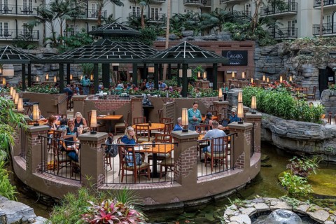 Guests dining at the Cascades American Cafe inside Gaylord Opryland Resort and Convention Center in