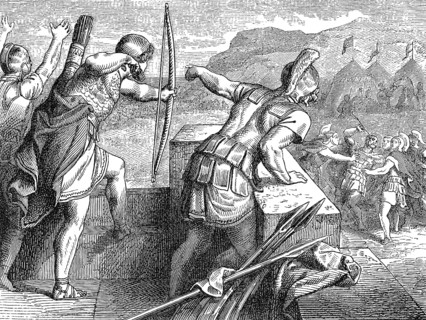 The city Methoni was besieged by the Macedonian King Philip II in 355/354 BC who lost his eye with