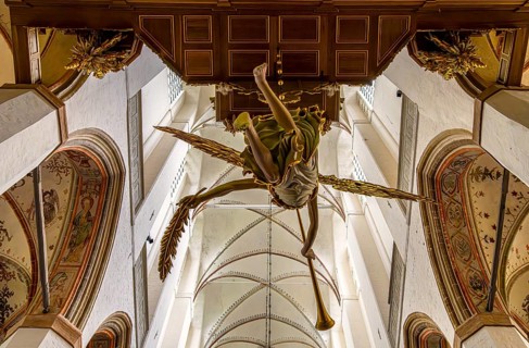 Interior photo, St Mary's Church in the old town of Stralsund, Mecklenburg-Western Pomerania,