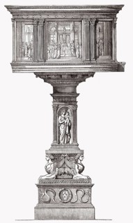 Predigtkanzel, römisch-katholische Kirche, Pistoia, Italien, 17.