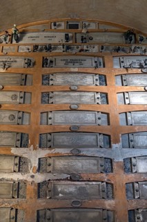 Historic burial chambers at the Monumental Cemetery, Cimitero monumentale di Staglieno), Genoa,