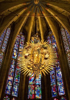Radiant Madonna in the choir hall, Aachen Cathedral, UNESCO World Heritage Site, Aachen, North