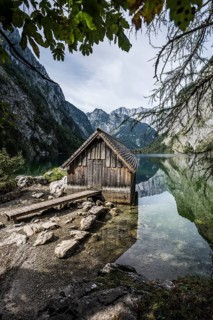 Obersee, Königssee, Schönau, Berchtesgaden National Park, Berchtesgadener Land, Upper Bavaria,