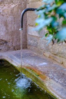 Fountain, Schlosserstiege, Passau, Lower Bavaria, Bavaria, Germany