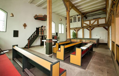 Huguenot church Carlsdorf, Schöneberg, Hofgeismar, Weserbergland, Hesse, Germany