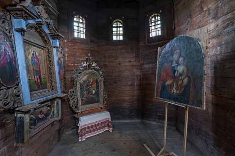 Side altar in the St. George Orthodox Church, around 1500, wooden church, Drochobych, Ukraine
