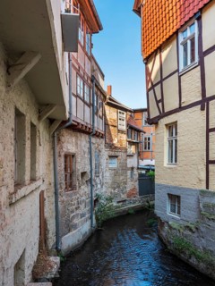 Half-timbered houses on Mühlgraben in the historic old town, UNESCO World Heritage Site,