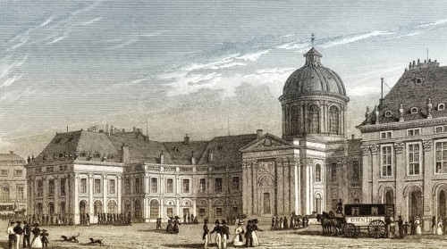 The Institut de France, Paris, antique steel engraved print, 1831