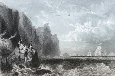 Fast Castle, Berwickshire, the Royal Squadron Conveying His Majesty George IV Towards Edinburgh,