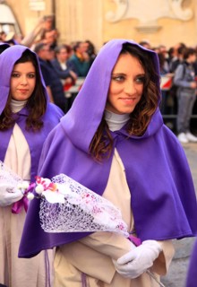 Sicily, Trapani, Good Friday mystery procession La Processione dei Misteri, groups accompany the
