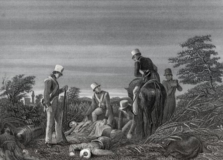 Tote britische Soldaten nach der Schlacht von Chillianwala, Zweiter Anglo-Sikh-Krieg, 13. Januar