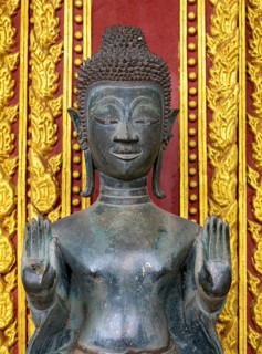 Buddha statue at Haw Phra Kaew or Ho Phrakeo Museum, Vientiane, Laos