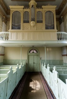 Interior photograph, Remonstran Church in Friedrichstadt, North Frisia, Schleswig Holstein, Germany