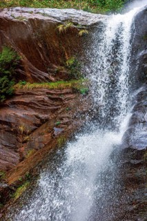 Waterfall with water splashing over rocks in the state of Minas Gerais, Brazil, Minas Gerais,