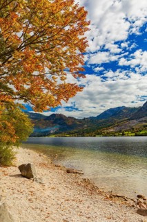 Grundlsee in autumn, salzkammergut, styria, Austria