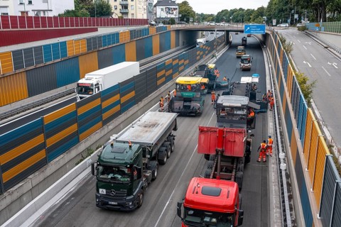 Rehabilitation of the A52 motorway near Essen, an 8 km long section between the Essen-Kettwig
