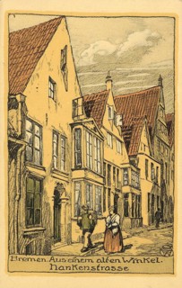 Historical postcard around 1900, Bremen, Germany, reproduction of a postcard, historical