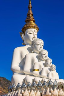 Five-headed Buddha statue, Wat Phra That Sorn Kaew Buddhist temple complex, Phetchabun province,