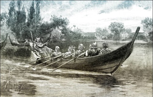 Edgar the peaceable being rowed down the dee by eight tributary princes, Edgar the Peaceful, or