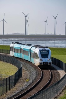 Train connection to the seaport of Eemshaven, in the mouth of the Ems, the British transport