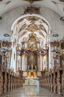 Interior view of the 18th-century baroque preacher's church, also Dominican church, historic old