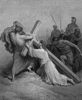 The death sentence, Jesus succumbs under the cross, Luke chapter 23, verse 26, Roman soldiers,