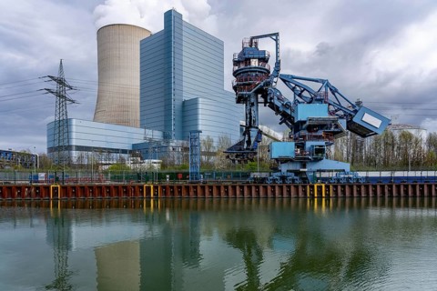 The UNIPER Datteln 4 coal-fired power plant, power plant block and cooling tower, Dortmund-Ems