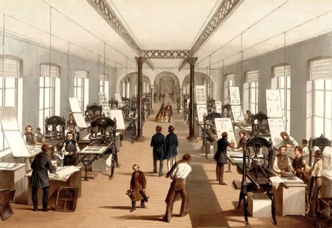 Banknote printing, 19th Century, security technology company Giesecke & Devrient, Munich, Germany