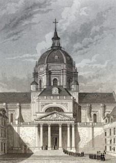 Chapelle Sainte Ursule de la Sorbonne, Paris, antique steel engraved print, 1831