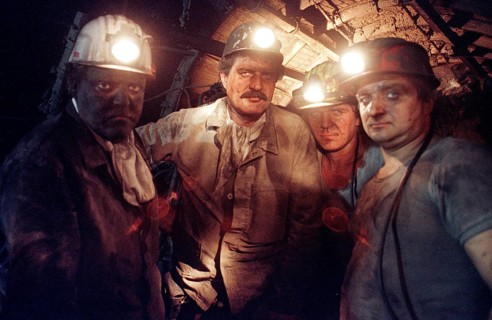 Miners from Ruhrkohle Zeche Ewald. The mine was discontinued in 2000, Herten, Germany