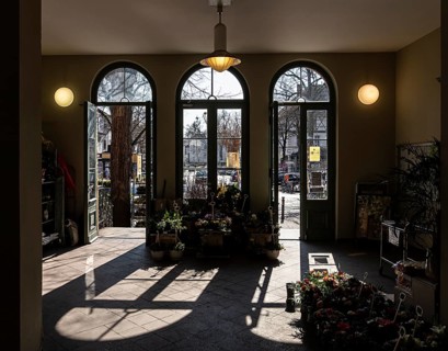 Entrance and exit area of the lobby at Lichterfelde West S-Bahn station, Berlin, Germany