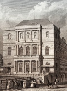 The Théâtre de l'Ambigu-Comique, Boulevard Saint-Martin, a former Parisian theatre, antique steel