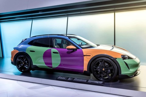 Porsche Museum Stuttgart-Zuffenhausen. Porsche Taycan 4 Cross Turismo Sean Wotherspoon, built in