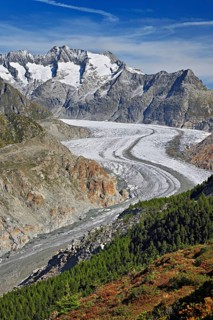 Great Aletsch Glacier, the heart of the Jungfrau-Aletsch-Bietschhorn UNESCO World Heritage Site,