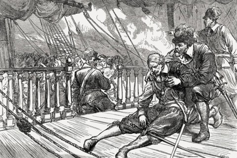Death of admiral Maarten Harpertszoon Tromp on 31 July 1653, Battle of Scheveningen, From British